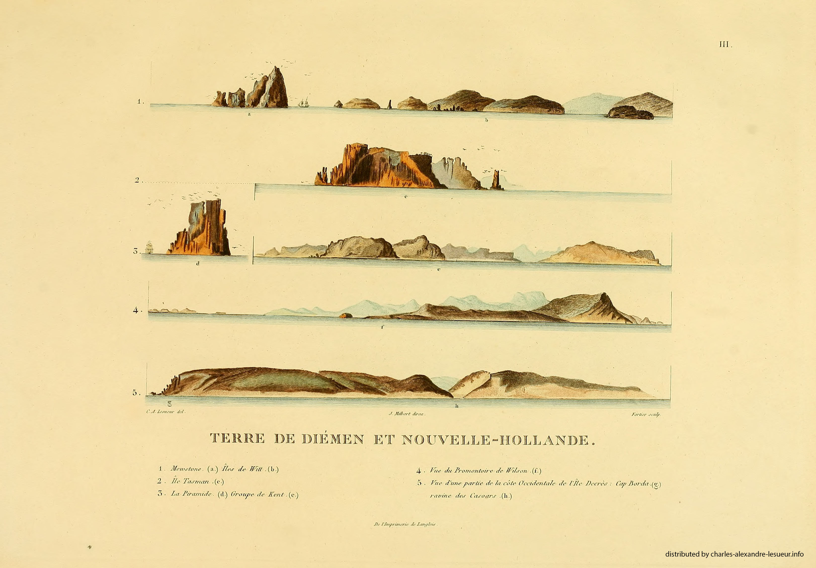 Atlas 1807, Lesueur & Petit, planche 3