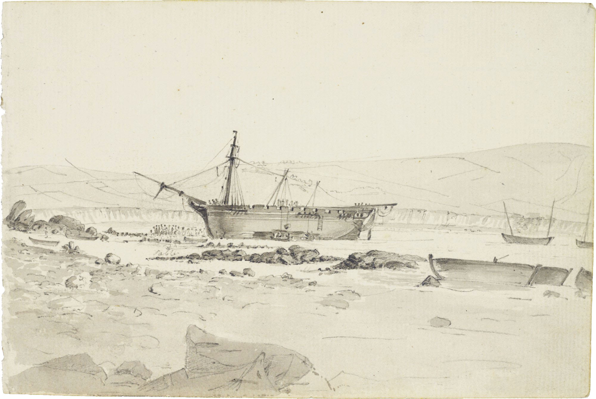 Charles-Alexandre Lesueur, épave dans Mount's Bay, Cornouailles