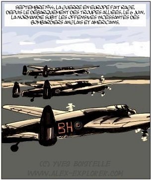 Lancasters s'approchant des côtes normandes, par Yves Boistelle