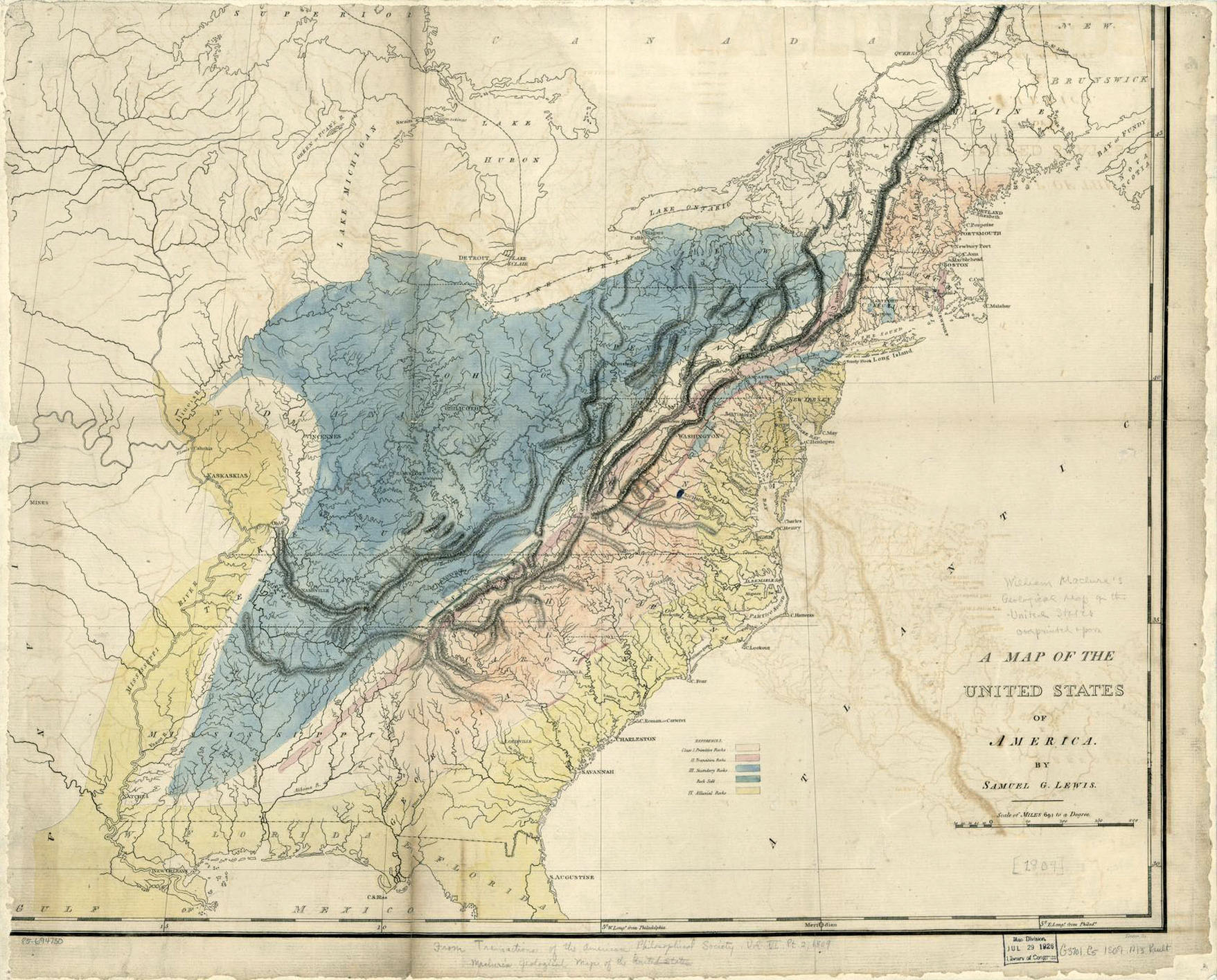 William Maclure's geological map of 1809